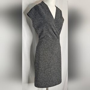 Liz Claiborne Charcoal Gray Tweed Knit Kimono Sleeves Dress Size S